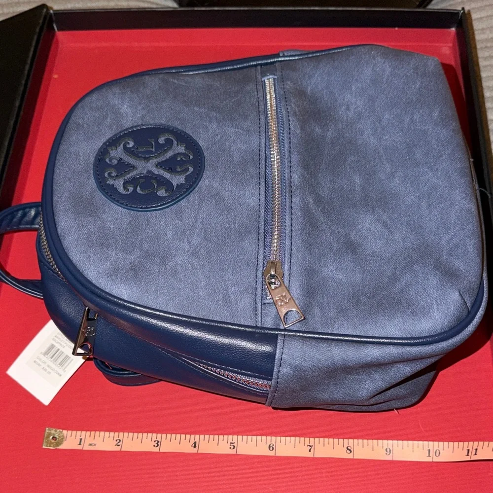 CXL by Christian Lacroix Indigo Denim Mini Backpack with Embroidered Logo